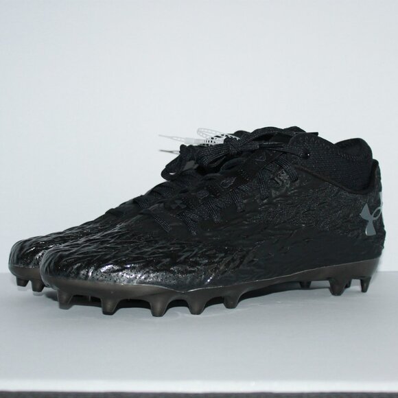 Under Armour Spotlight 4 MC Football Cleats Black Gray Men's Size 10.5 - Picture 1 of 6